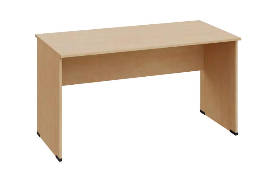 EPL 17 - 14 stůl kancelářský, dřevěná podnož, deska 18 mm, široký 1400 mm, bříza světlá